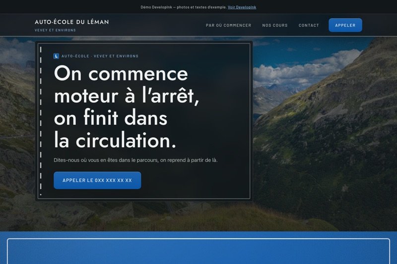 Aperçu du site d'exemple — Auto-école