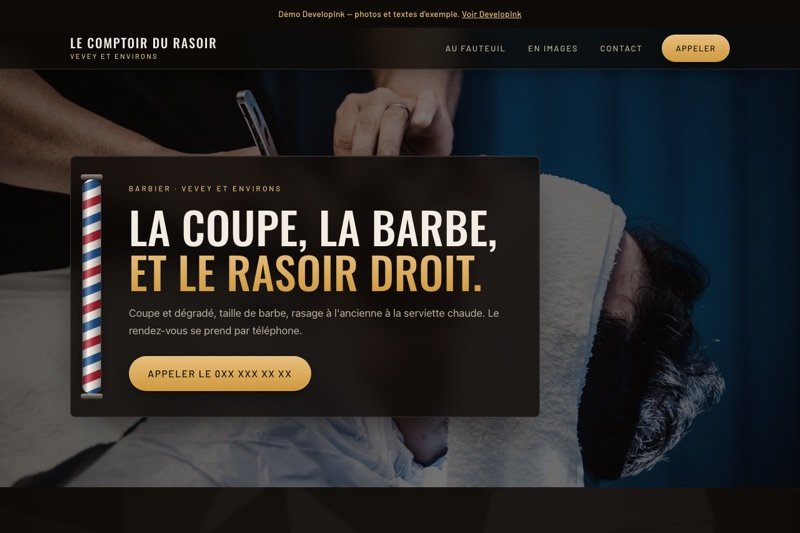 Aperçu du site d'exemple — Barbershop
