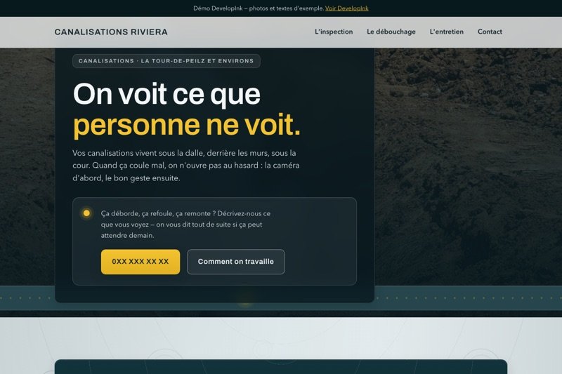 Aperçu du site d'exemple — Canalisations
