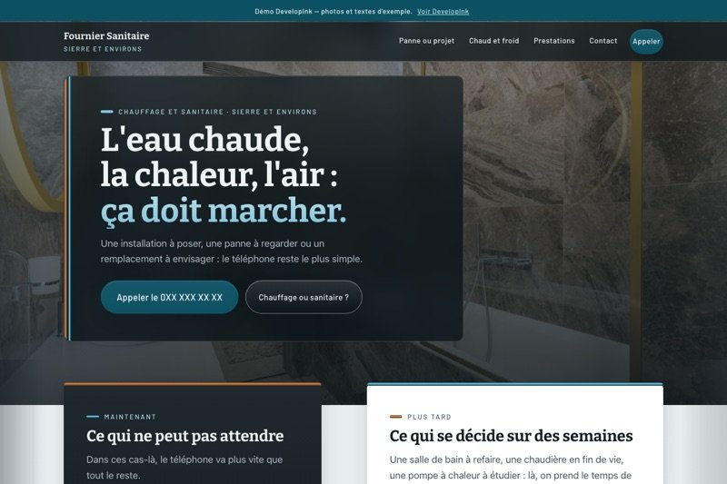 Aperçu du site d'exemple — Chauffage · sanitaire