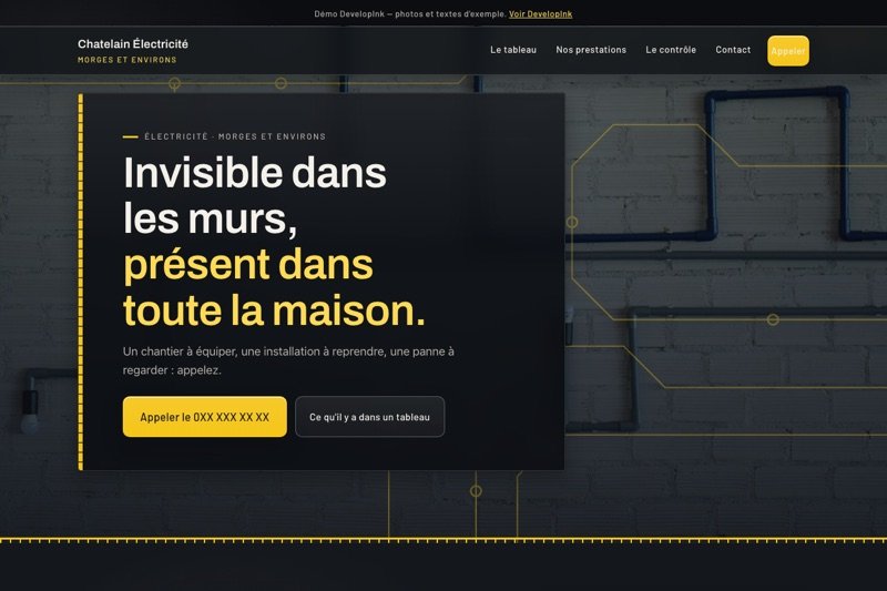 Aperçu du site d'exemple — Électricité