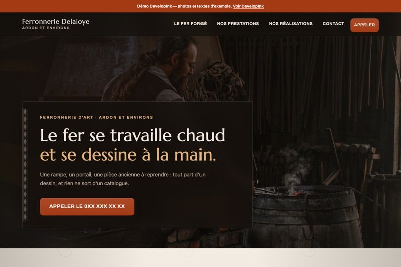 Aperçu du site d'exemple — Ferronnerie d'art