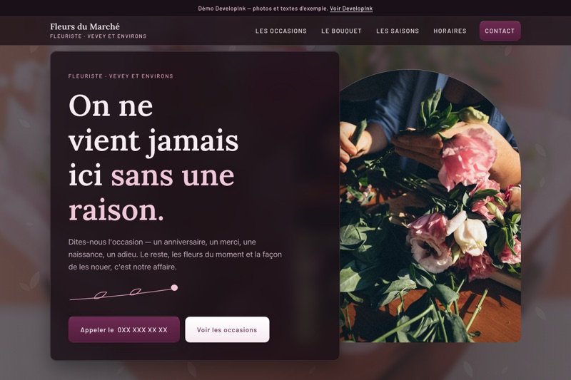 Aperçu du site d'exemple — Fleuriste