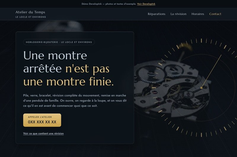 Aperçu du site d'exemple — Horlogerie