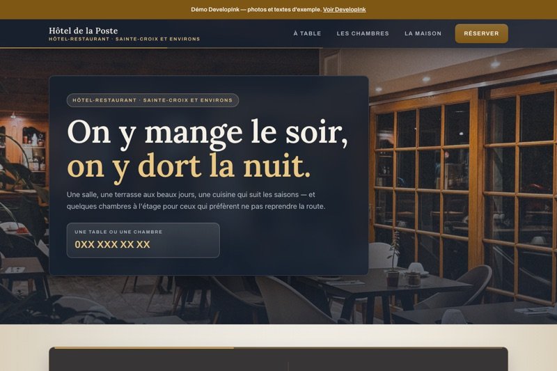 Aperçu du site d'exemple — Hôtel-restaurant