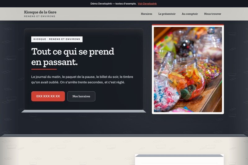 Aperçu du site d'exemple — Kiosque