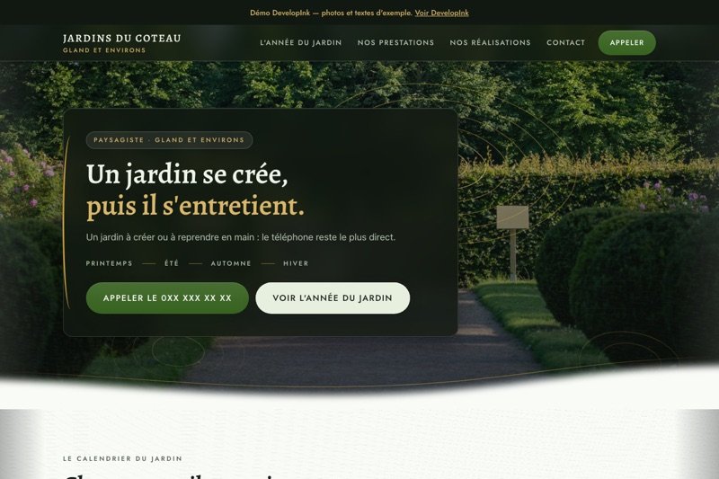 Aperçu du site d'exemple — Paysagiste
