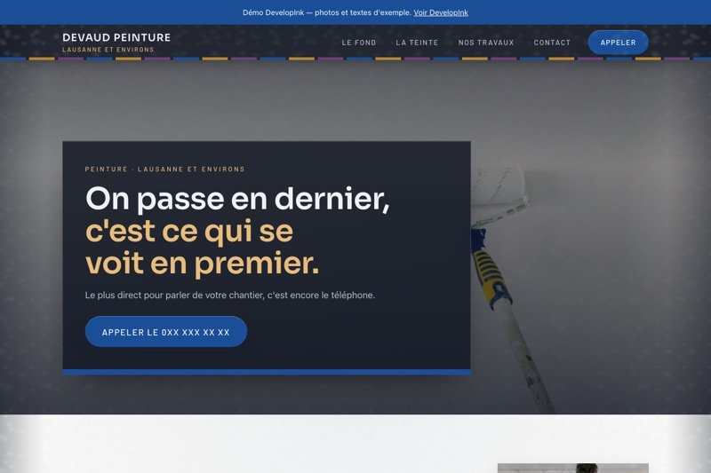 Aperçu du site d'exemple — Peinture