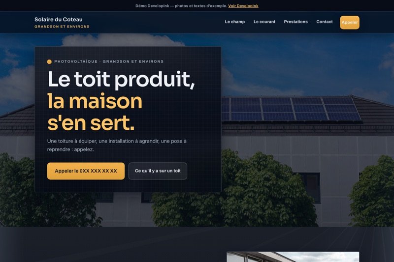Aperçu du site d'exemple — Photovoltaïque