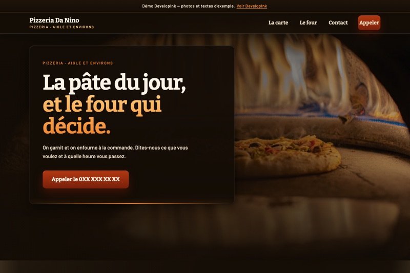 Aperçu du site d'exemple — Pizzeria