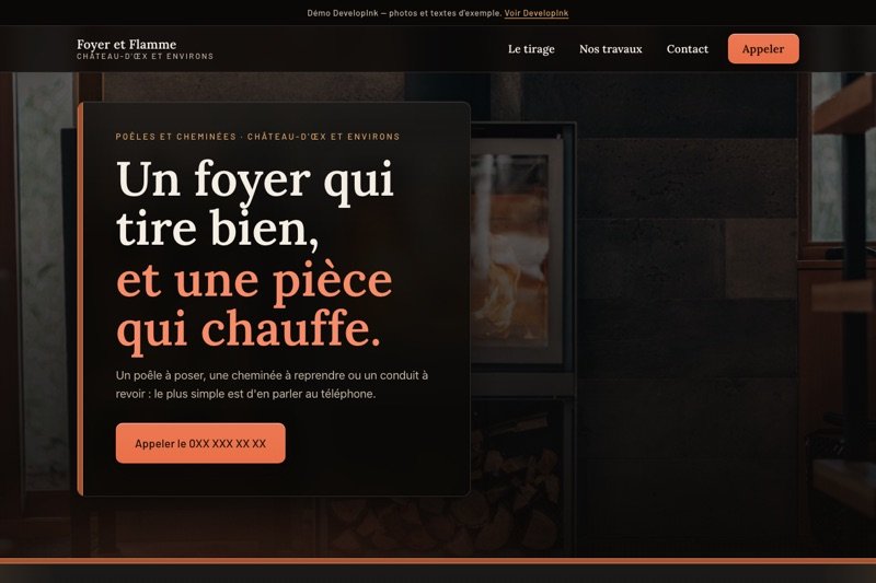 Aperçu du site d'exemple — Poêles · cheminées