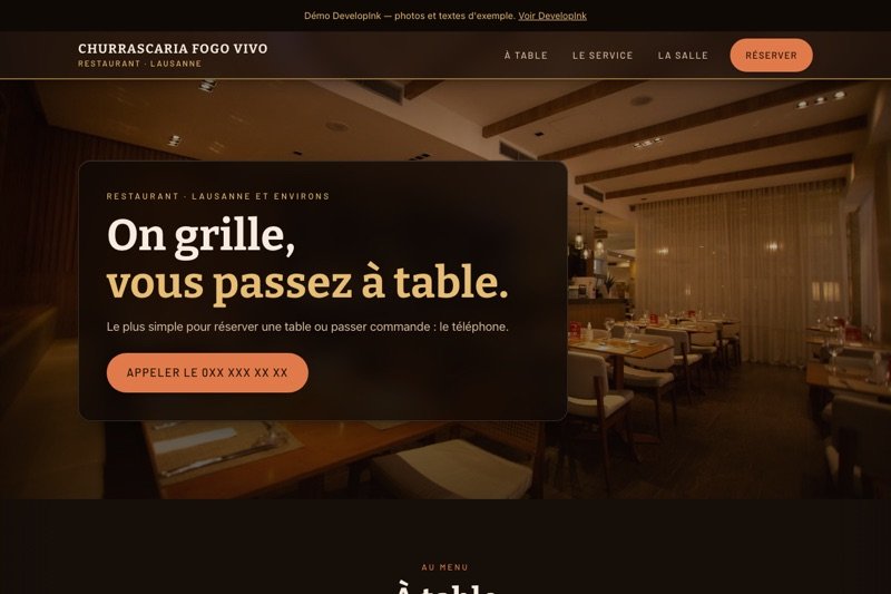 Aperçu du site d'exemple — Churrascaria