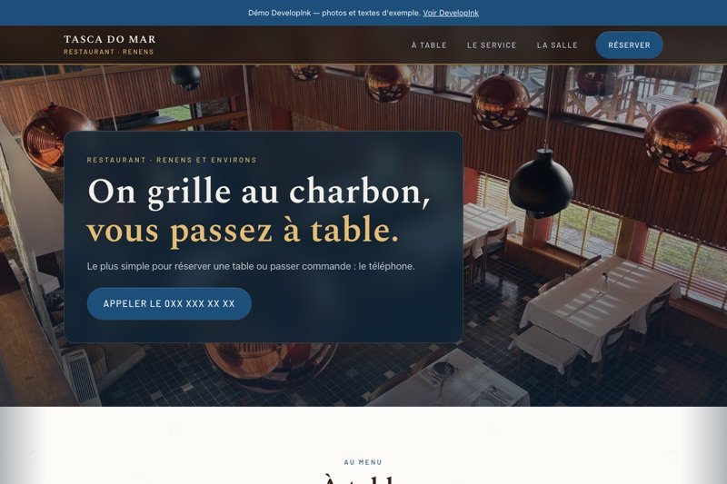 Aperçu du site d'exemple — Tasca