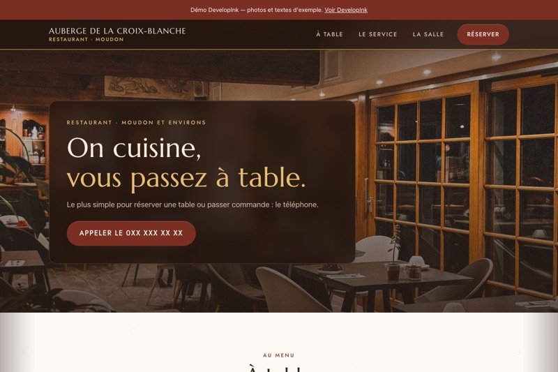 Aperçu du site d'exemple — Auberge suisse