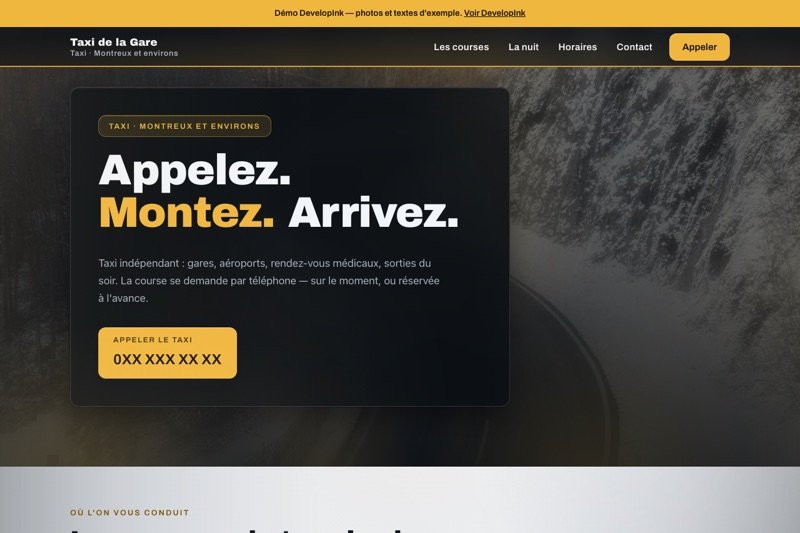 Aperçu du site d'exemple — Taxi