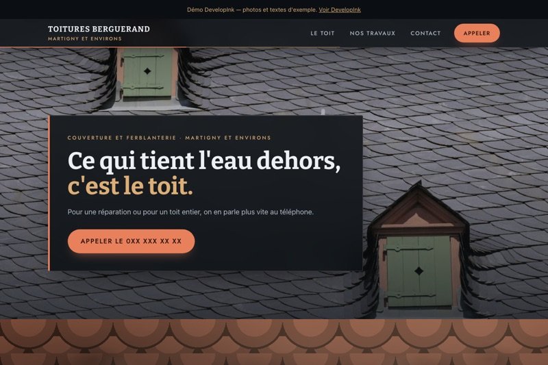 Aperçu du site d'exemple — Toiture
